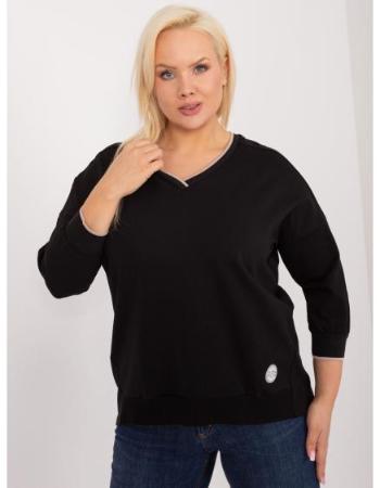 Dámská halenka plus size s manžetami černá