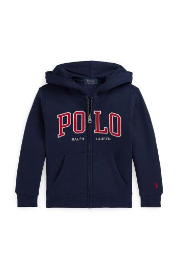 Dětská mikina Polo Ralph Lauren tmavomodrá barva, s kapucí, s potiskem, 322950835001