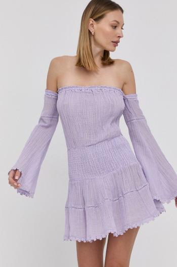 Šaty Guess fialová barva, mini, áčková