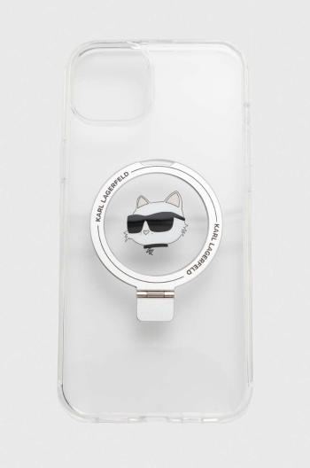 Obal na telefon Karl Lagerfeld iPhone 15 Plus / 14 Plus 6.7 bílá barva, KLHMP15MHMRSCHH