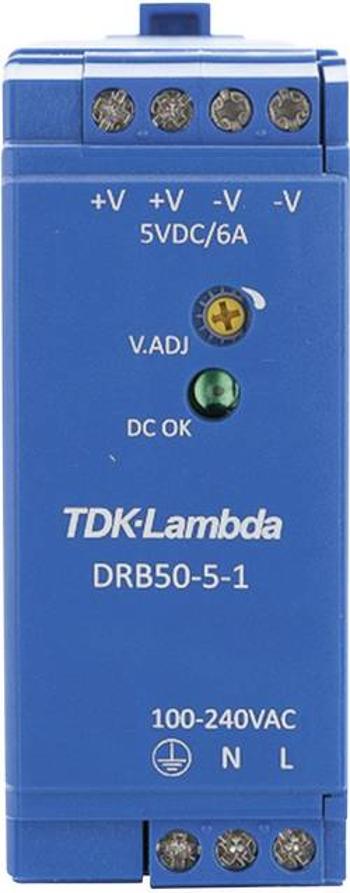 Zdroj na DIN lištu TDK-Lambda DRB50-5-1, 5 V/DC, 6 A