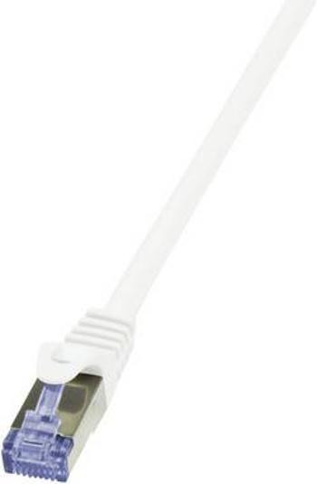 Síťový kabel RJ45 LogiLink CQ4011S, S/FTP, 25.00 cm, bílá