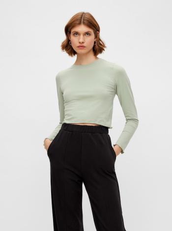 Světle zelený crop top Pieces Maddi