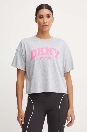 Bavlněné tričko Dkny šedá barva, DP4T9945