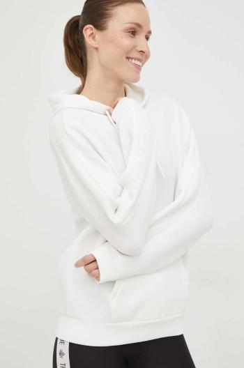 Mikina Guess dámská, bílá barva, s kapucí, s aplikací
