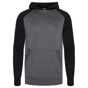 pánský merino svetr ICEBREAKER Mens Utility Explore Hooded Pullover Sweater, Monsoon HTHR/Black HTHR (vzorek) velikost: M