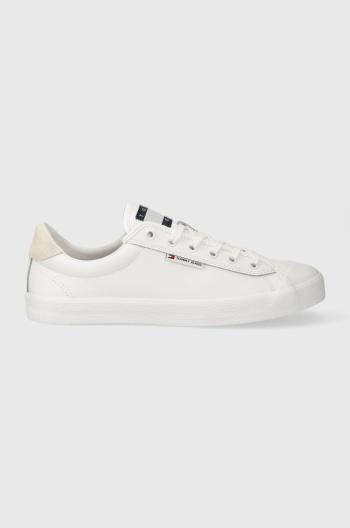 Sneakers boty Tommy Jeans TJM VULCANIZED BUMPER bílá barva, EM0EM01314