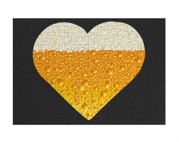 Puzzle A3 130 dílků Pivní srdce