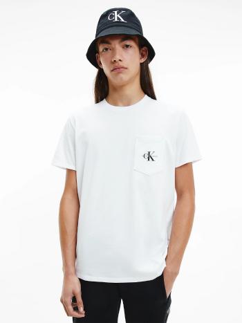 Calvin Klein Calvin Klein Jeans pánské bílé tričko MONOGRAM POCKET TEE