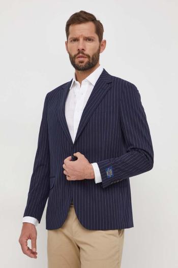 Blazer s příměsí vlny Polo Ralph Lauren tmavomodrá barva, 715927436