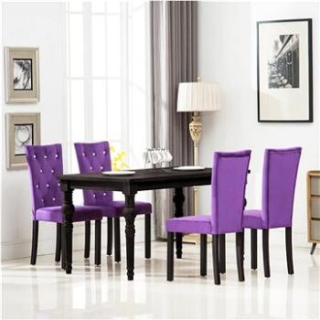Jídelní židle 4 ks fialové samet (246485)