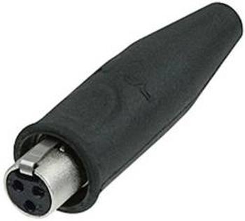 XLR kabelová zásuvka Rean AV RT3FC-B-W, rovná, 3pól., 2 - 4.5 mm, černá