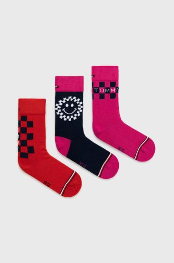 Dětské ponožky Tommy Hilfiger (3-pak) fialová barva