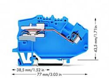 Oddělovací svorka WAGO 780-613, osazení: N, pružinová svorka, 5 mm, modrá, 50 ks