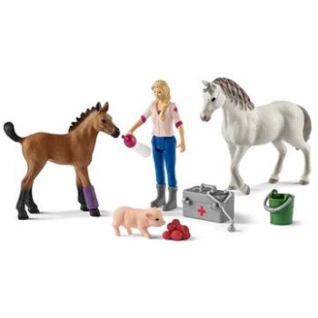 Schleich Návštěva lékaře u klisny a hříběte 42486 (4059433573151)