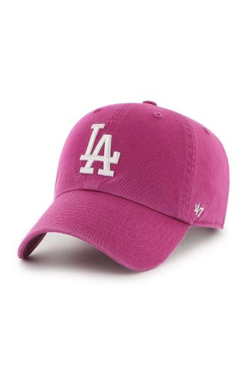 Čepice 47brand Los Angeles Dodgers růžová barva, s aplikací