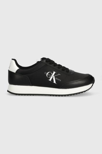 Sneakers boty Calvin Klein Jeans RUNNER LOW LACE MIX ML MET černá barva, YW0YW01370