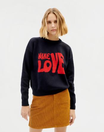 Thinking MU Make Love Trash Paloma Knitted Sweater NAVY XS