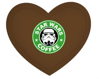 Polštář Srdce Starwars coffee