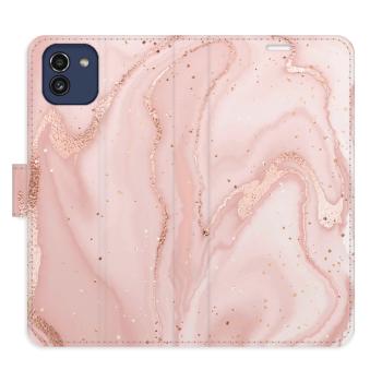 Flipové pouzdro iSaprio - RoseGold Marble - Samsung Galaxy A03