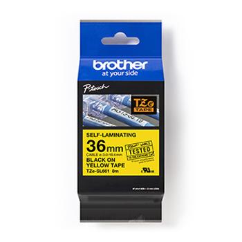 Brother TZ-SL661 / TZe-SL661, 36mm x 8m, černý tisk / žlutý podklad, originální páska