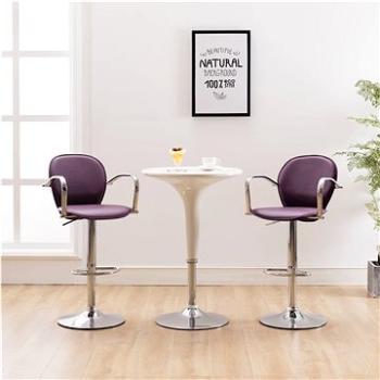 Barové stoličky s područkami 2 ks fialové umělá kůže (249708)
