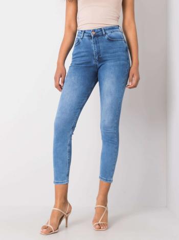 MODRÉ DÁMSKÉ SKINNY DŽÍNY BYNY0108-620-BLUE Velikost: M