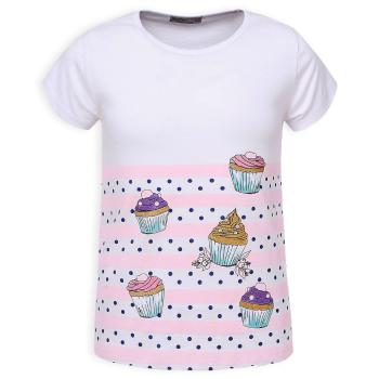 Dívčí tričko GLO STORY CUPCAKES růžové proužky Velikost: 98