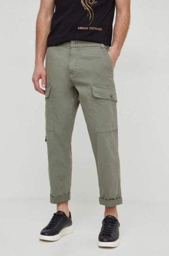 Kalhoty Pepe Jeans RELAXED MULTI POCKETS PANT pánské, zelená barva, ve střihu cargo, PM211682