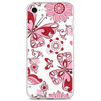 TopQ iPhone SE 2020 silikon Pink Butterfly 49595 (Sun-49595)