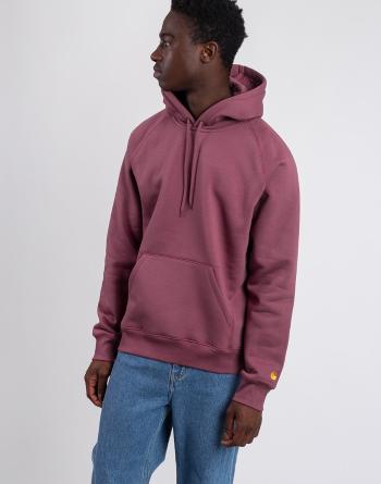 Carhartt WIP Hooded Chase Sweat Dusty Fuchsia/Gold L