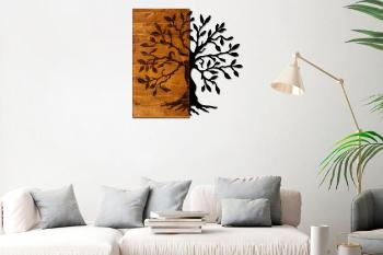 AGAC dřevěná nástěnná dekorace s kovovým motivem stromu