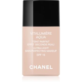 Chanel Vitalumière Aqua ultra lehký make-up pro zářivý vzhled pleti odstín 42 Beige Rose SPF 15 30 ml