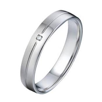 NUBIS® NSS3017 Snubní ocelový prsten se zirkonem, šíře 4 mm - velikost 52 - NSS3017-ZR-52