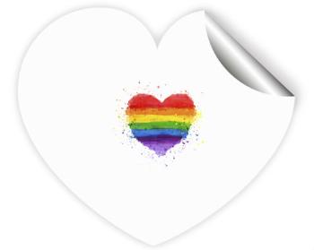 Samolepky srdce - 5 kusů Rainbow heart