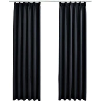 Zatemňovací závěsy s háčky 2 ks černé 140 x 175 cm (134414)