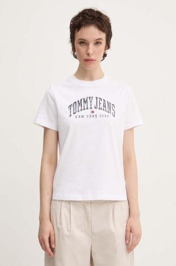 Bavlněné tričko Tommy Jeans bílá barva, DW0DW19826