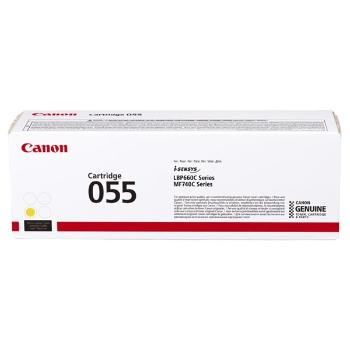 CANON 055 Y - originální toner, žlutý, 2100 stran