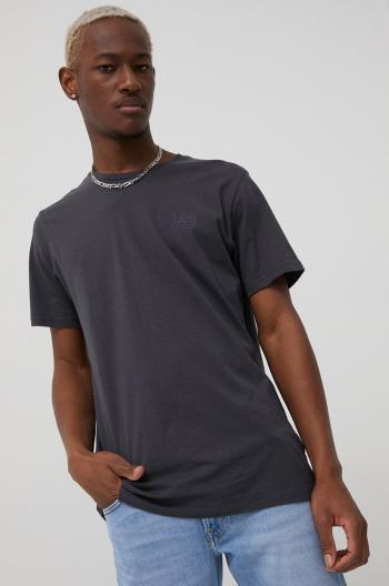 Bavlněné tričko Lee šedá barva, s potiskem