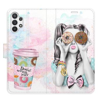 Flipové pouzdro iSaprio - Donut Worry Girl - Samsung Galaxy A32 5G