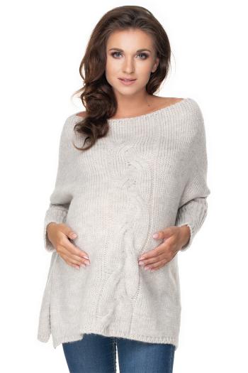 Světle šedý těhotenský pulovr 30075