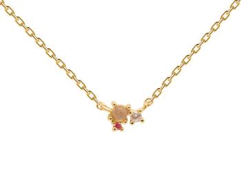 PDPAOLA Romantický pozlacený náhrdelník ze stříbra ROSÉ BLUSH Gold CO01-175-U