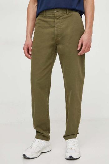 Kalhoty Pepe Jeans REGULAR CHINO pánské, zelená barva, jednoduché, PM211643