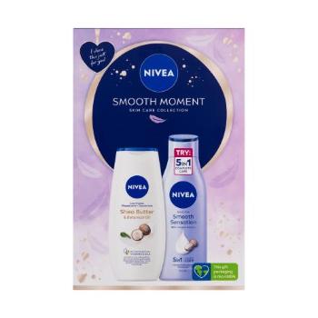 Nivea Smooth Moment dárková kazeta tělové mléko Smooth Sensation 250 ml + sprchový gel Shea Butter & Botanical Oil 250 ml pro ženy