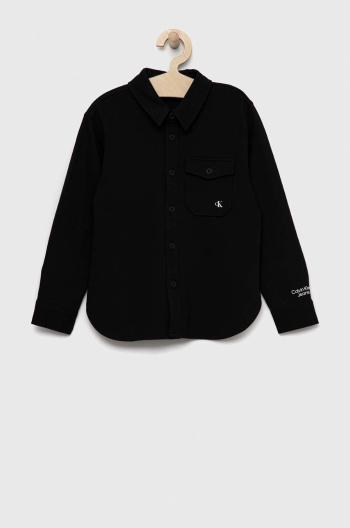 Dětská košile Calvin Klein Jeans černá barva