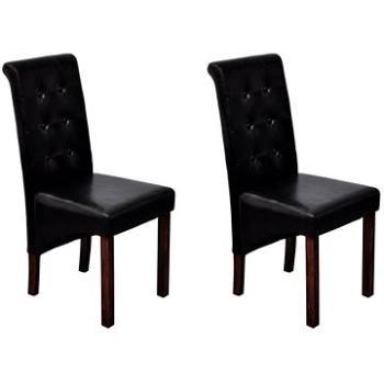 Jídelní židle 2 ks černé umělá kůže (60623)