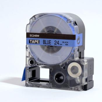 Epson LK-SC24BW, 24mm x 9m, černý tisk / modrý podklad, kompatibilní páska