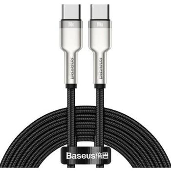 Baseus Cafule Series nabíjecí / datový kabel USB-C samec na USB-C samec s kovovými koncovkami 100W 2m, černá