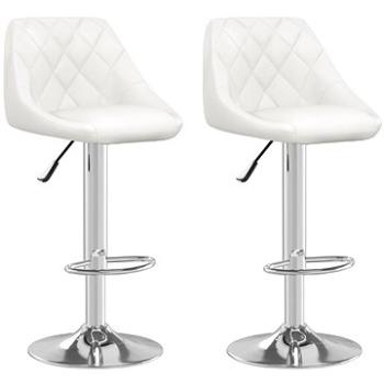 Barové stoličky 2 ks bílé umělá kůže, 335179 (335179)