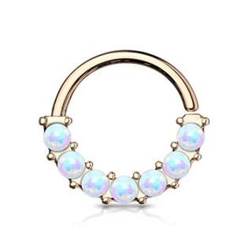 Šperky4U Piercing kruh s opály, 1,0 x 10 mm - K01054-RD